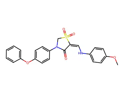 5-[(4-methoxyanilino)methylene]-3-(4-phenoxyphenyl)-1lambda~6~,3-thiazolane-1,1,4-trione structure