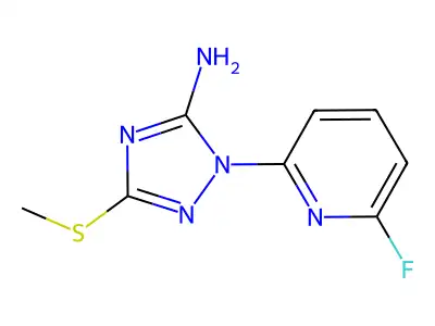 1-(6-fluoro-2-pyridinyl)-3-(methylsulfanyl)-1H-1,2,4-triazol-5-amine structure
