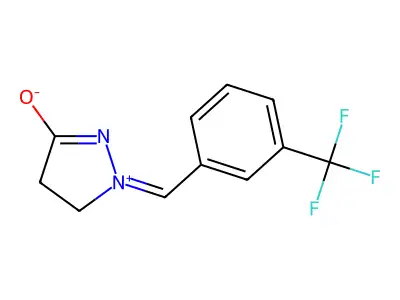 5-Oxo-2-(3-(trifluoromethyl)benzylidene)pyrazolidin-2-ium-1-ide structure