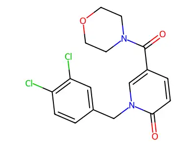 1-(3,4-dichlorobenzyl)-5-(morpholinocarbonyl)-2(1H)-pyridinone structure