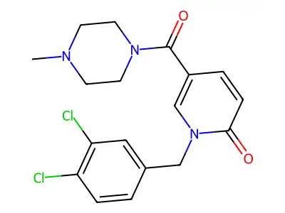 1-(3,4-dichlorobenzyl)-5-[(4-methylpiperazino)carbonyl]-2(1H)-pyridinone structure