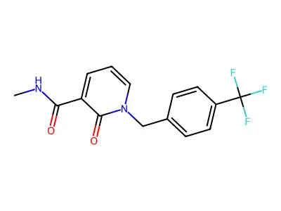 N-methyl-2-oxo-1-[4-(trifluoromethyl)benzyl]-1,2-dihydro-3-pyridinecarboxamide structure