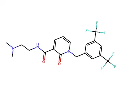 1-(3,5-Bis(trifluoromethyl)benzyl)-N-(2-(dimethylamino)ethyl)-2-oxo-1,2-dihydro-3-pyridinecarboxamide structure