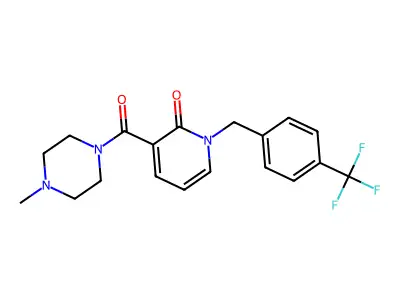 3-((4-Methylpiperazino)carbonyl)-1-(4-(trifluoromethyl)benzyl)-2(1H)-pyridinone structure