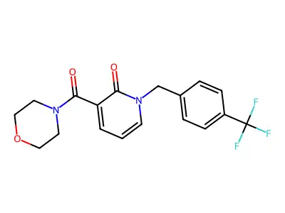 3-(morpholinocarbonyl)-1-[4-(trifluoromethyl)benzyl]-2(1H)-pyridinone structure