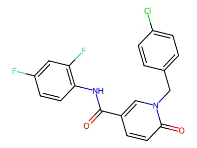 1-[(4-chlorophenyl)methyl]-N-(2,4-difluorophenyl)-6-oxopyridine-3-carboxamide structure