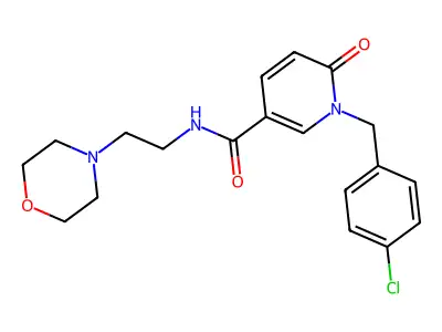 1-(4-chlorobenzyl)-N-(2-morpholinoethyl)-6-oxo-1,6-dihydro-3-pyridinecarboxamide structure