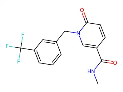 N-methyl-6-oxo-1-[3-(trifluoromethyl)benzyl]-1,6-dihydro-3-pyridinecarboxamide structure