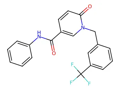 6-oxo-N-phenyl-1-[3-(trifluoromethyl)benzyl]-1,6-dihydro-3-pyridinecarboxamide structure