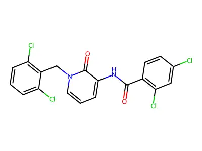 2,4-dichloro-N-[1-(2,6-dichlorobenzyl)-2-oxo-1,2-dihydro-3-pyridinyl]benzenecarboxamide structure