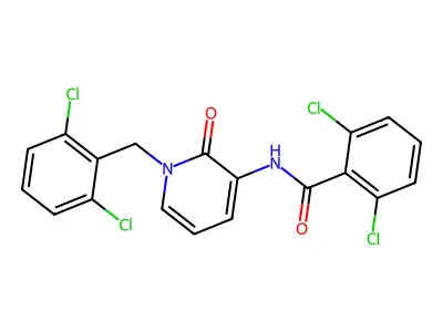 2,6-dichloro-N-[1-(2,6-dichlorobenzyl)-2-oxo-1,2-dihydro-3-pyridinyl]benzenecarboxamide structure
