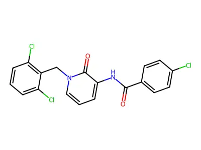 4-chloro-N-[1-(2,6-dichlorobenzyl)-2-oxo-1,2-dihydro-3-pyridinyl]benzenecarboxamide structure