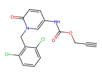 2-propynyl N-[1-(2,6-dichlorobenzyl)-6-oxo-1,6-dihydro-3-pyridinyl]carbamate structure