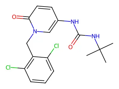 N-(tert-butyl)-N'-[1-(2,6-dichlorobenzyl)-6-oxo-1,6-dihydro-3-pyridinyl]urea structure