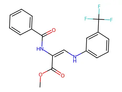 Methyl 2-(benzoylamino)-3-[3-(trifluoromethyl)anilino]acrylate structure