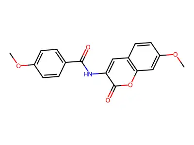 4-methoxy-N-(7-methoxy-2-oxo-2H-chromen-3-yl)benzenecarboxamide structure