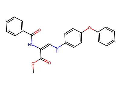 Methyl 2-benzamido-3-(4-phenoxyanilino)prop-2-enoate structure