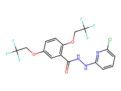 N'-(6-chloropyridin-2-yl)-2,5-bis(2,2,2-trifluoroethoxy)benzohydrazide structure