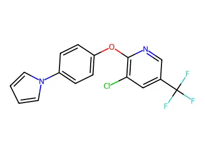 3-chloro-5-(trifluoromethyl)-2-pyridinyl 4-(1H-pyrrol-1-yl)phenyl ether structure