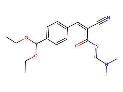 2-cyano-3-[4-(diethoxymethyl)phenyl]-N-[(dimethylamino)methylene]acrylamide structure