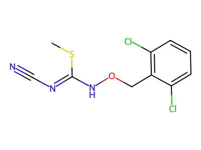 1,3-Dichloro-2-[({[(cyanoimino)(methylsulfanyl)methyl]amino}oxy)methyl]benzene structure
