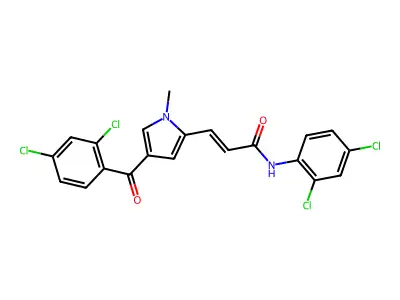 3-[4-(2,4-dichlorobenzoyl)-1-methyl-1H-pyrrol-2-yl]-N-(2,4-dichlorophenyl)acrylamide structure