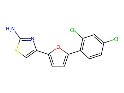 4-[5-(2,4-Dichlorophenyl)furan-2-yl]-1,3-thiazol-2-amine structure