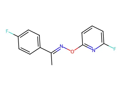 1-(4-fluorophenyl)-N-[(6-fluoro-2-pyridinyl)oxy]ethanimine structure
