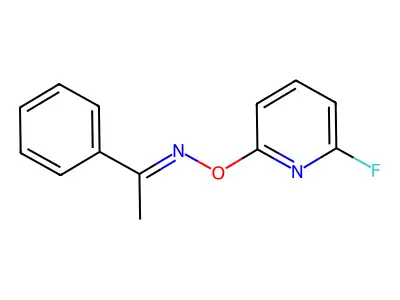N-[(6-fluoro-2-pyridinyl)oxy]-1-phenylethanimine structure