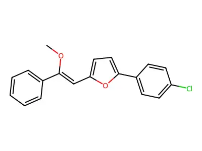2-(4-Chlorophenyl)-5-(2-methoxy-2-phenylethenyl)furan structure