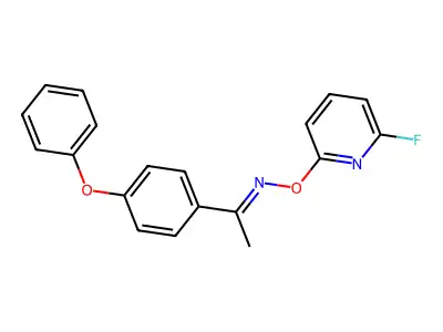 N-[(6-fluoro-2-pyridinyl)oxy]-1-(4-phenoxyphenyl)ethanimine structure
