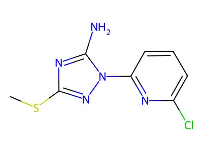 1-(6-chloro-2-pyridinyl)-3-(methylsulfanyl)-1H-1,2,4-triazol-5-amine structure