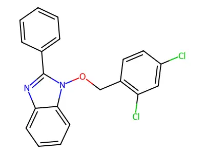 1-[(2,4-dichlorobenzyl)oxy]-2-phenyl-1H-1,3-benzimidazole structure