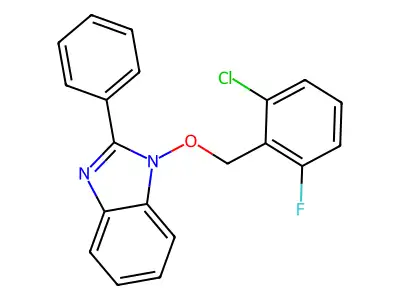 1-[(2-chloro-6-fluorobenzyl)oxy]-2-phenyl-1H-1,3-benzimidazole structure