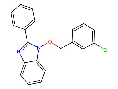 1-[(3-chlorobenzyl)oxy]-2-phenyl-1H-1,3-benzimidazole structure