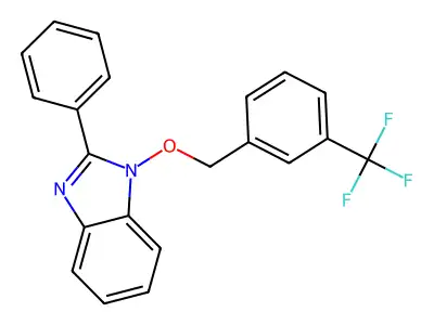 2-Phenyl-1-[[3-(trifluoromethyl)phenyl]methoxy]benzimidazole structure