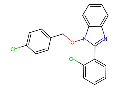 1-[(4-chlorobenzyl)oxy]-2-(2-chlorophenyl)-1H-1,3-benzimidazole structure