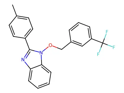 2-(4-methylphenyl)-1-{[3-(trifluoromethyl)benzyl]oxy}-1H-1,3-benzimidazole structure
