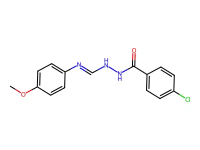 N-[(4-chlorobenzoyl)amino]-N'-(4-methoxyphenyl)methanimidamide structure