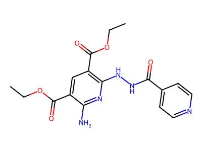 Diethyl 2-amino-6-(2-isonicotinoylhydrazino)-3,5-pyridinedicarboxylate structure