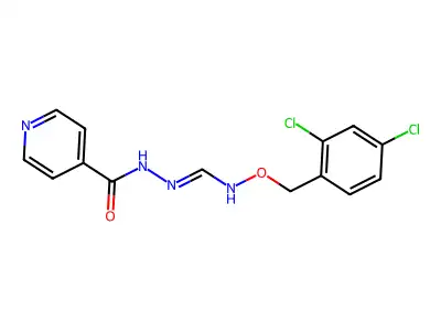 N-[[(2,4-dichlorophenyl)methoxyamino]methylideneamino]pyridine-4-carboxamide structure