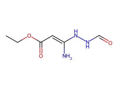 Ethyl 3-amino-3-(2-formylhydrazinyl)prop-2-enoate structure