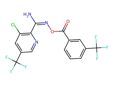 [[amino-[3-chloro-5-(trifluoromethyl)pyridin-2-yl]methylidene]amino] 3-(trifluoromethyl)benzoate structure