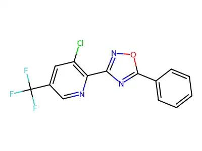 3-Chloro-2-(5-phenyl-1,2,4-oxadiazol-3-yl)-5-(trifluoromethyl)pyridine structure