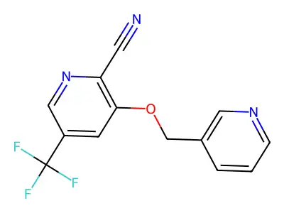 3-(3-Pyridinylmethoxy)-5-(trifluoromethyl)-2-pyridinecarbonitrile structure