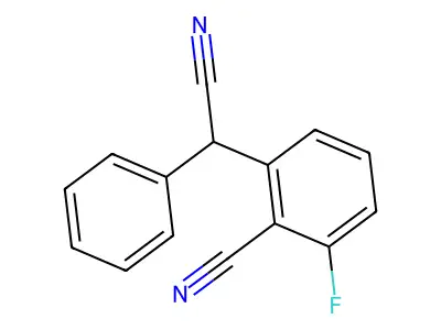 2-[Cyano(phenyl)methyl]-6-fluorobenzenecarbonitrile structure