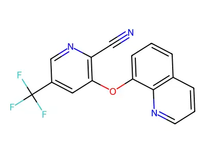 3-Quinolin-8-yloxy-5-(trifluoromethyl)pyridine-2-carbonitrile structure