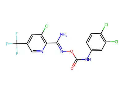 [[amino-[3-chloro-5-(trifluoromethyl)pyridin-2-yl]methylidene]amino] N-(3,4-dichlorophenyl)carbamate structure