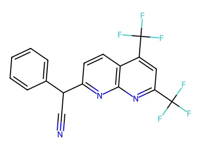 2-[5,7-Bis(trifluoromethyl)[1,8]naphthyridin-2-yl]-2-phenylacetonitrile structure