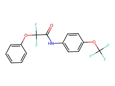 2,2-difluoro-2-phenoxy-N-[4-(trifluoromethoxy)phenyl]acetamide structure